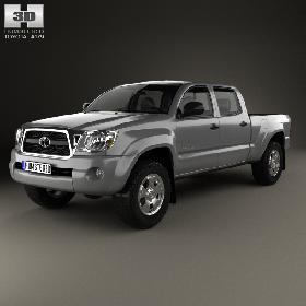 3D Toyota Tacoma Double Cab Long Bed 2011 model